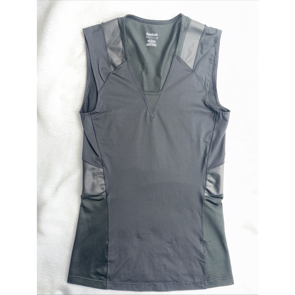 Reebok Tank Top Womens Large Black Mesh Sleeveless‎ Singlet Activewear Sports